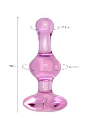 Розовая фигурная анальная втулка - 9,8 см.